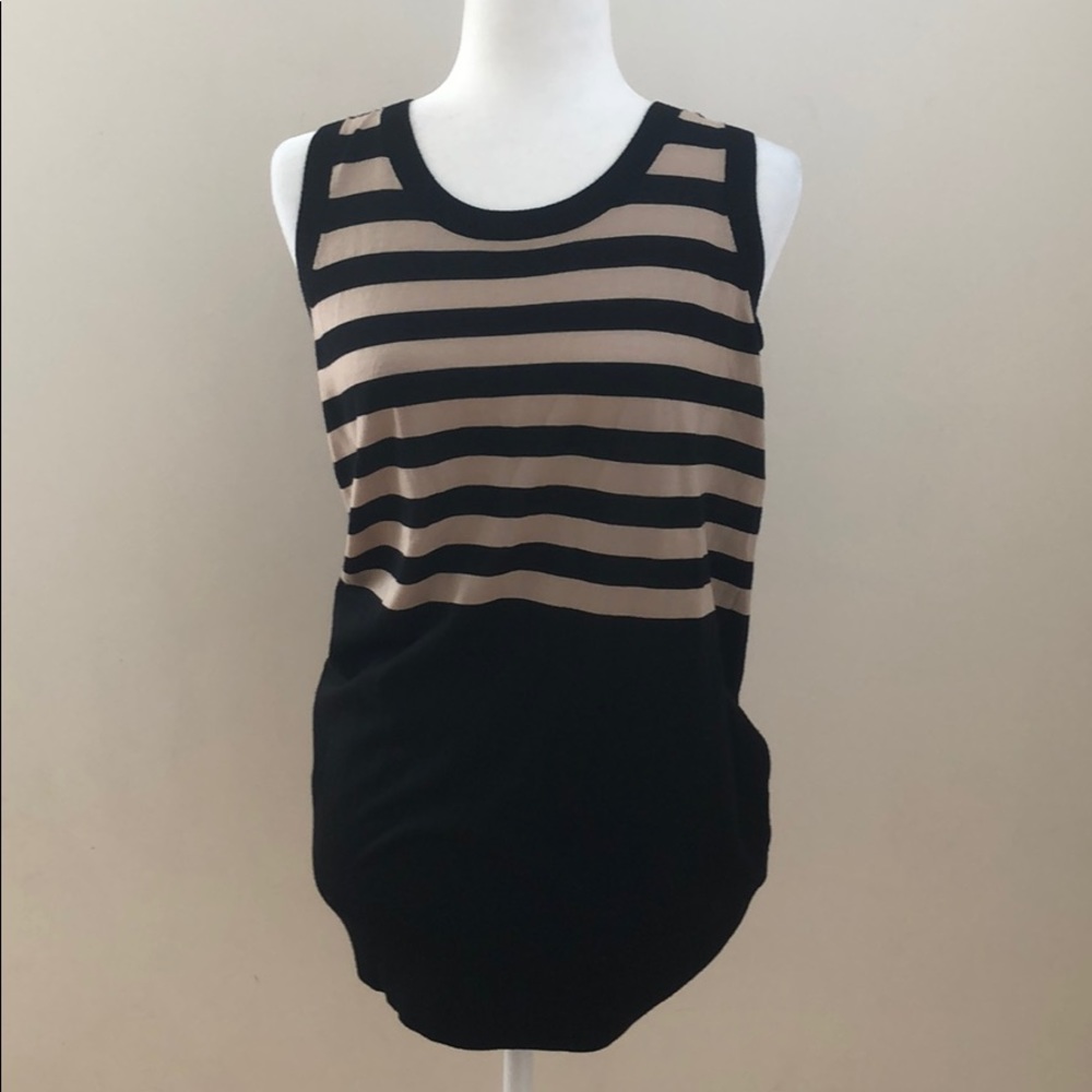 AKRIS of Switzerland Black/Taupe Knit Sleeveless M